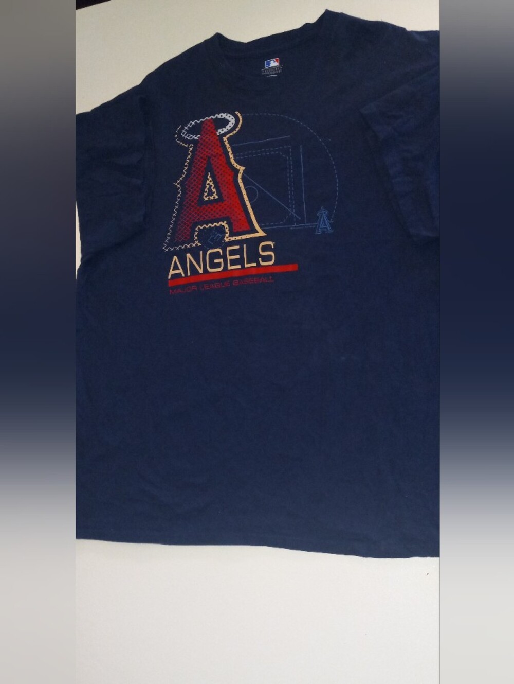 Genuine Merchandise Navy Los Angeles Angels Graphic Tee with Red & Cream Accents